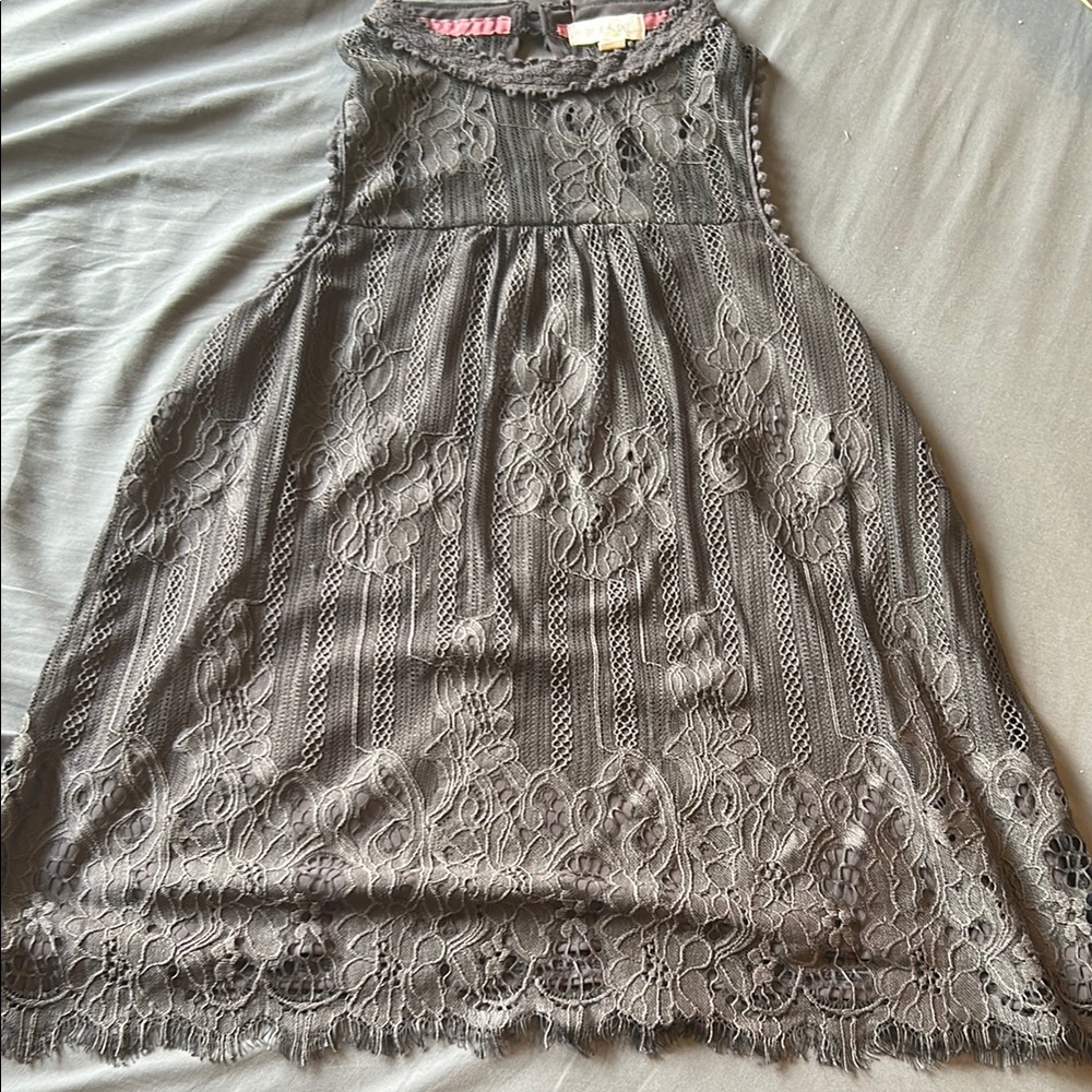 Taylor & Sage Brown Lace Detail Top